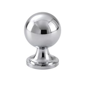 Acton Brass Round Knob - Polished Chrome