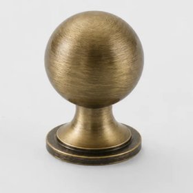 Acton Brass Round Knob - Antique Brass