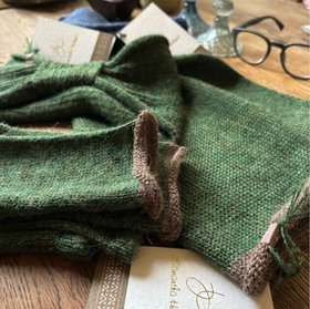 Alpaca 'Long Mittens' Forest Green by Samantha Holmes Alpaca