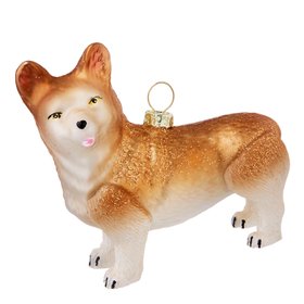 Corgi Glass Tree Ornament