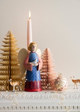 Candle Holder Angel Dove Ruby