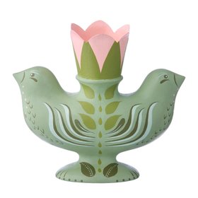 Candle Holder 'Twin Birds Fern 12cm' by Bungalow of Denmark