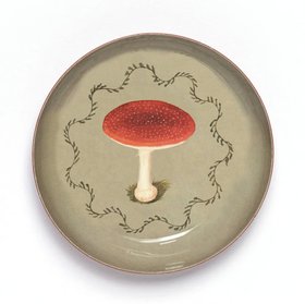Enamel Tray 'Mushroom' Round by Roomytown UK