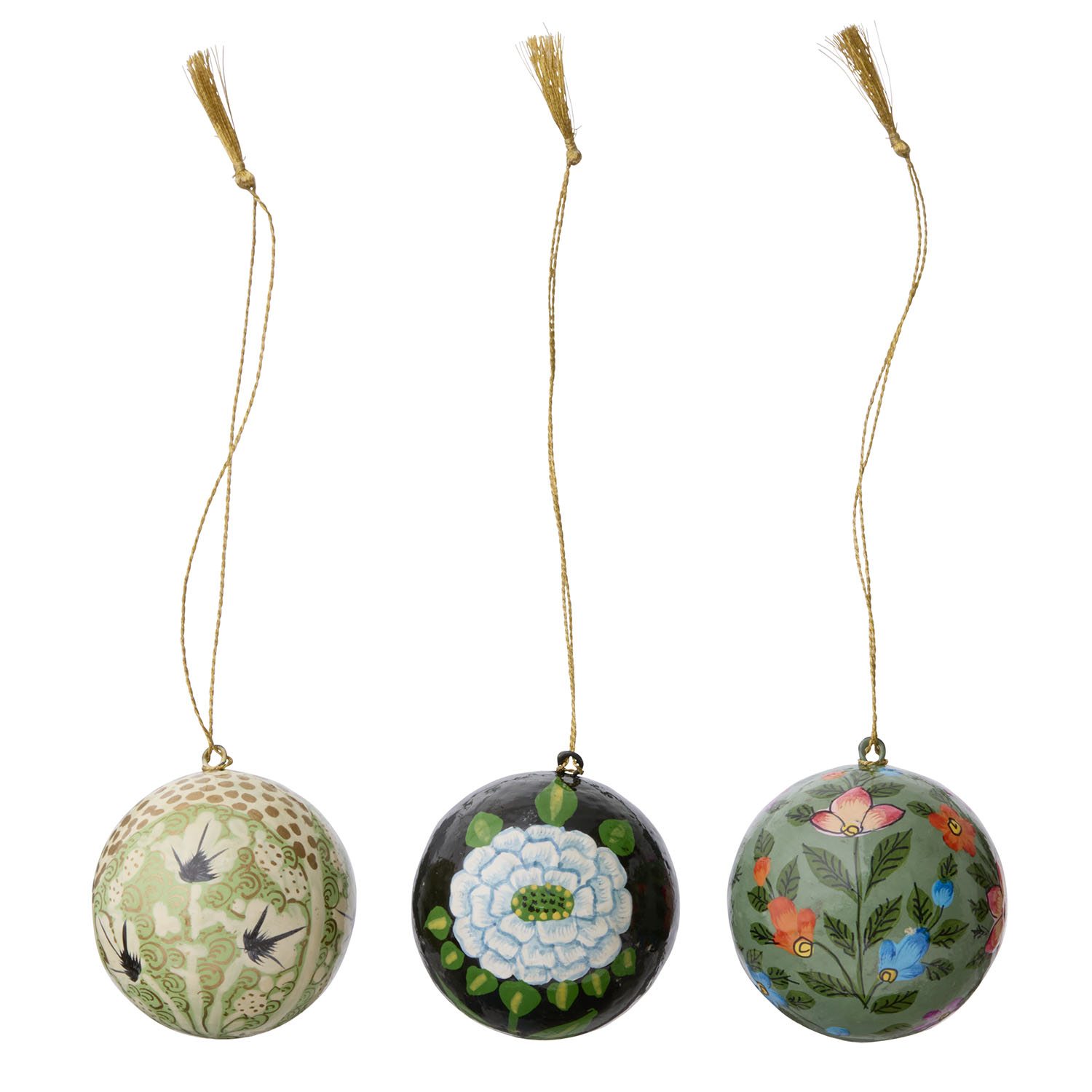 Papier Mâché Gaya Sage Baubles