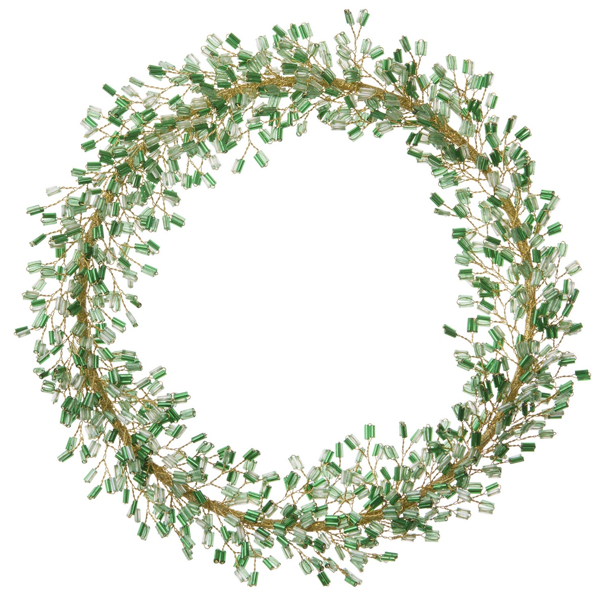 Beaded Wreath Ornament Mio Emerald 18cm