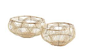 Round Rattan Baskets (Set of 2)