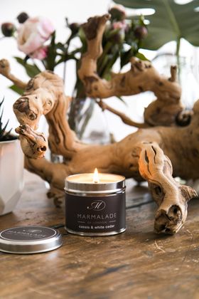 Cassis & White Cedar Medium Tin Candle