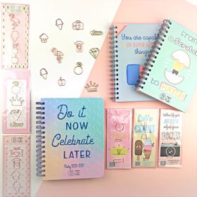 Stationery Set - Diary + Notebook + Paper clips