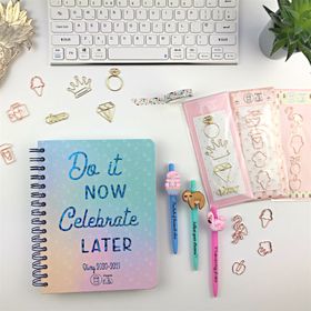 Stationery Set - Diary + Pens set + Paper clips