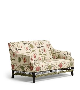 Tarma Sheki Cotton 2-Seater Sofa - Olive