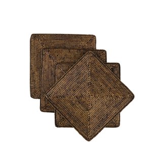 Rattan Square Placemat - Set of Four