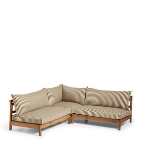 Olivo Wooden Corner Unit and Extension - Olive Stripe