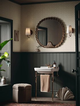 Bathroom Lifestyle, Ghini Wallpaper Warm Celadon