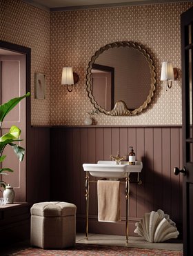 Bathroom Lifestyle, Ghini Wallpaper Warm Red