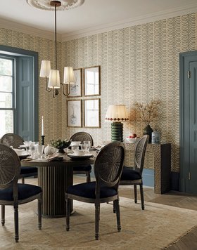 Dining Room Lifestyle, Areca Wallpaper Air Force Blue