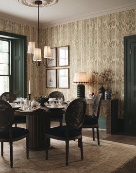 Dining Room Lifestyle, Areca Wallpaper Spruce
