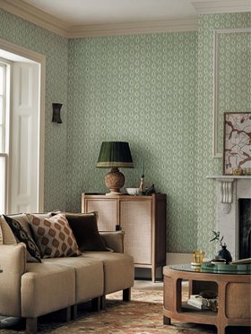 Living Room Lifestyle, Ocellus Wallpaper Eau De Nil