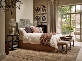 OKA X Lewis & Wood Arden Short King Upholstered Bed - Totem Dark Seafoam
