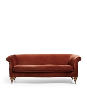 (AW26) Cresswell Velvet 3 Seater Sofa - Russet