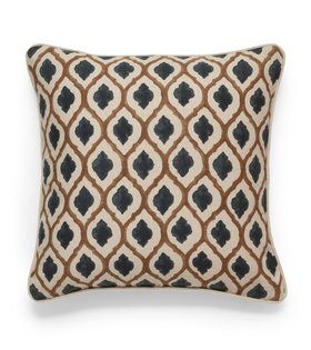 (AW26) Chadhana Cushion Cover - Caramel & Air Force Blue