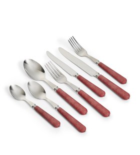 (AW26) Pompadour Shagreen Cutlery - Earthy Red