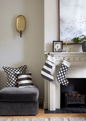 Tori Murphy   Christmas   Cadogan Check And Fastnet Stripe Cushions And Stockings   Lifestyle   Portrait