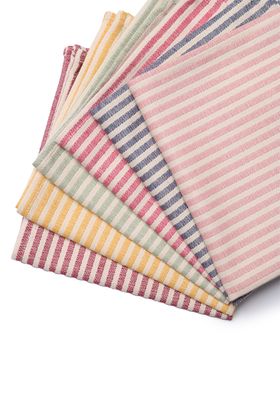 Tori Murphy   Napkin   Harbour Stripe Rainbow Set Of Napkins   Portrait