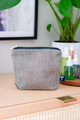 Linen Striped Make Up Bag from the Striped Collection by Helen Round