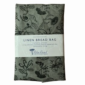 Linen Bread Bag Forager Helen Round White Background