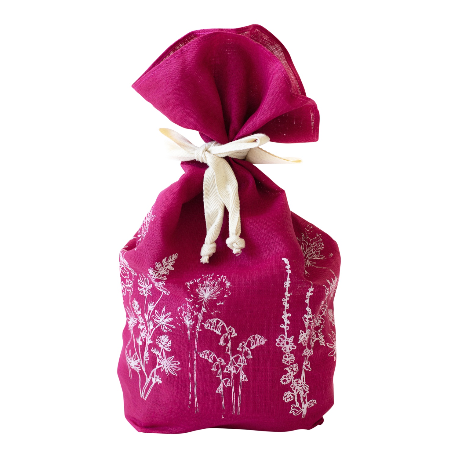 Raspberry Red Linen Bread Bag from the Garden Collection by Helen Round