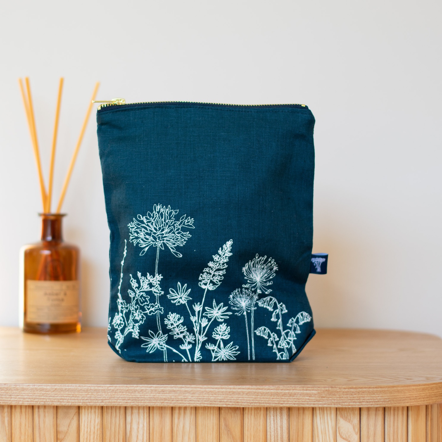 Toiletry Bags in Linen from the Garden Collection by Helen Round