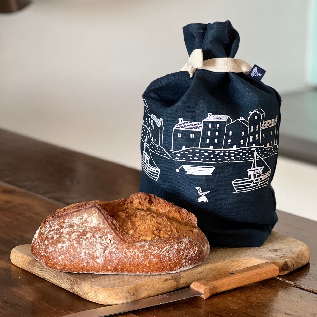 Linen Bread Bag - Coastal Collection