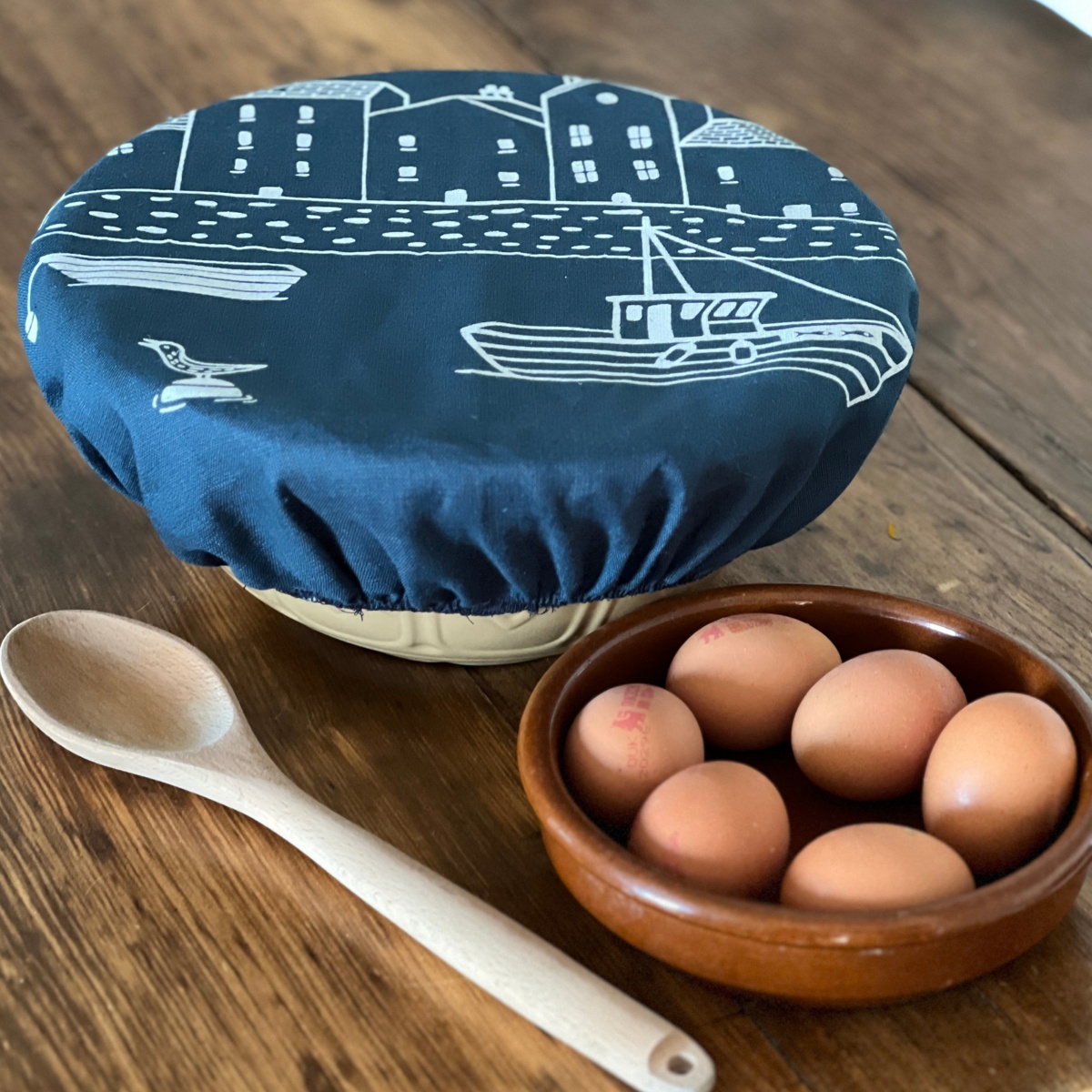 Large Linen Bowl Cover - Coastal Collection