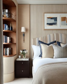 Burley Slim wood upholstered bed frame