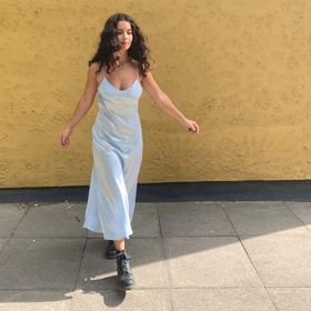 pale blue slip dress