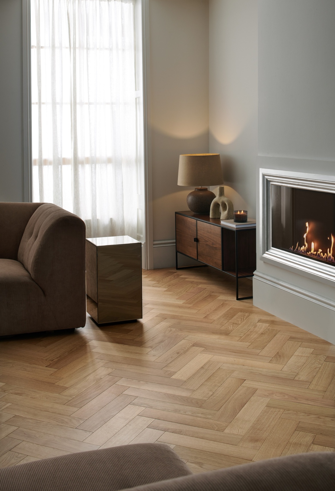 Bourton Natural Oak Herringbone Engineered Wood Flooring