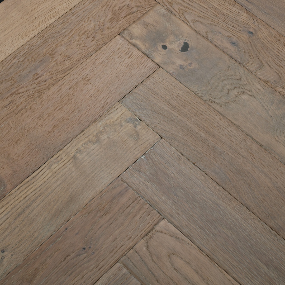 Orkney Pewter Oak Herringbone Engineered Wood Flooring