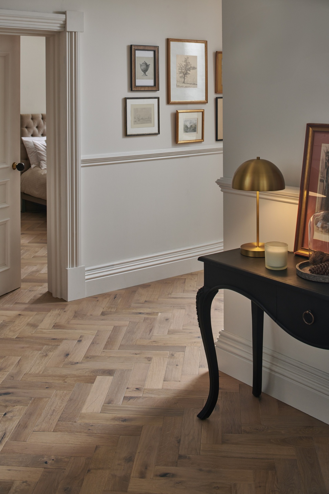 Orkney Pewter Oak Herringbone Engineered Wood Flooring