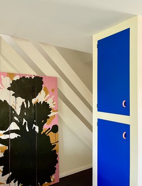 Flower artwork screen, room divider