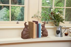 Vintage Cast Iron Hare Book Ends