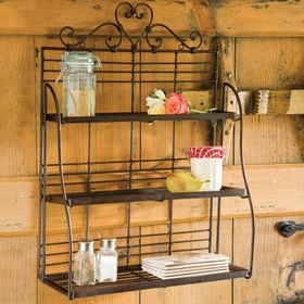 Antique Metal 3 Tier Mounted Wall Rack