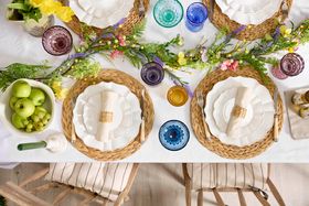Easter Spring Wicker Table Setting