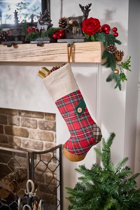 Red Tartan Patchwork Stocking