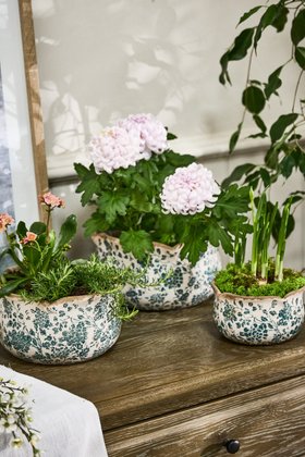 TURQUOISE CERAMIC PLANTERS