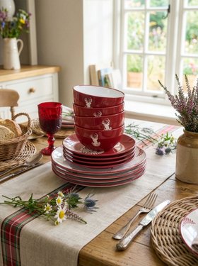 SET OF 12 STAG CROCKERY