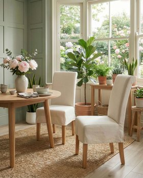 SET OF 2 NATURAL DINING CHAIRS