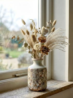 SMALL FLORAL COTTAGE VASE