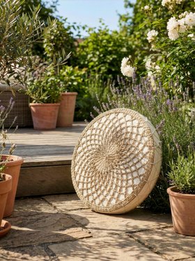 WOVEN ROUND FLOOR CUSHION