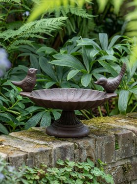 CAST IRON BROWN BIRD BATH