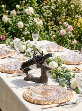 CAST IRON STAG WINE BOTTLE HOLDER